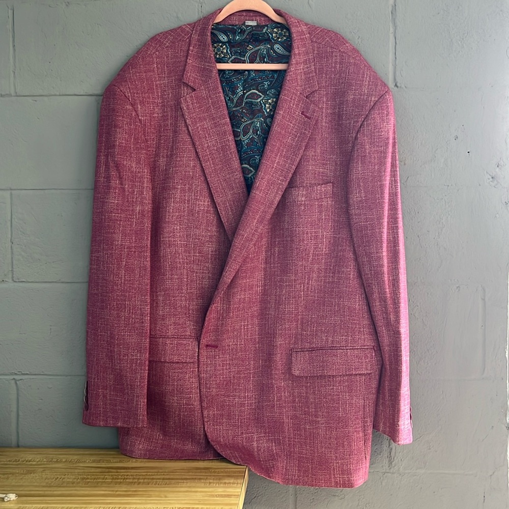 Oak Hill Big and Tall Suit Jacket. 4XL. Fuchsia